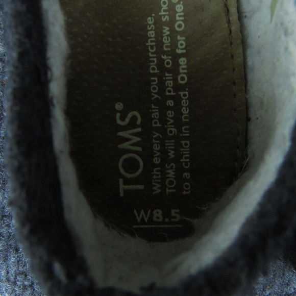 TOMS Women Flat Shoes Black‎ Fabric Slip On Size 8.5 Medium - Picture 7 of 9